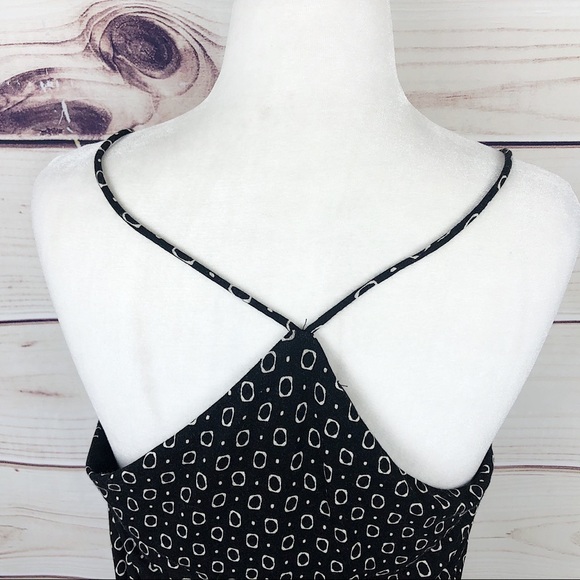 LOFT Black Print Racerback Spaghetti Strap Dress - Picture 5 of 8